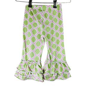 Southern Tots Girls Cropped Geometric Ruffled Bottom Pants, 2T